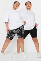 yours juego 2 ciclistas negro y estampado floral mujer curvy y tallas grandes yours