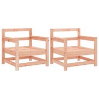 pack 2 uds sillones de jardin  silla de jardin  silla de exterior madera maciza douglas