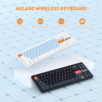 ajazz akl680 65 teclado mecanico para jugar ultrafino inalambrico 24g bluetooth 51 teclado de perfil bajo para mac windows laptop