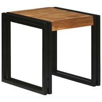 3 piezas mesa nido marron y negro madera maciza de acacia y metal