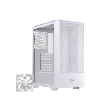 Torre Einarex PULSE P100 Core White flujo de aire panel malla ATX vidrio templado blanca
