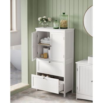 Mueble de baño con 2 puertas y 2 cajones de color blanco