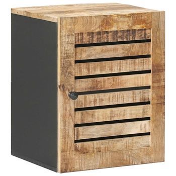 Mueble Colgante Con Puerta Marrón Y Negro 38 X 33,5 X 48 Cm Vidaxl