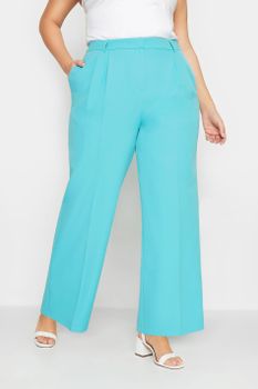 Yours Pantalón Ancho Azul Agua, Mujer Curvy Y Tallas Grandes, Yours