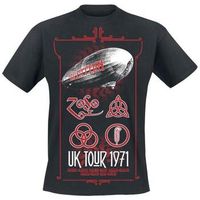 led zeppelin camiseta manga larga uk tour 1971 para mujer