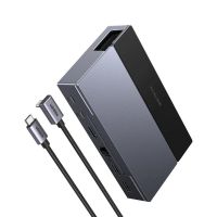 base docking ugreen 6 en 1 para steam deck con 2 usb-a 2 usb-c y hdmi gris