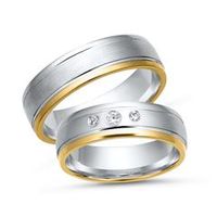 alianzas 18 quilates oro amarillo-blanco 3 diamantes