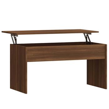 Mesa De Café - Mesa De Centro Madera Ingeniería Marrón Roble 102x50,5x52,5 Cm
