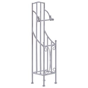 Portarrollos De Metal Gris 68 Cm Envejecido Almacenaje Accesorio Retro