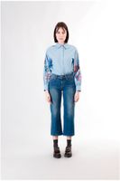 vaqueros culotte denim medium blue
