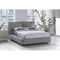talamo italia cama doble con contenedor vittoria made in italy cabecero y funda de tela apertura frontal apto para colchon 160x190 cm gris