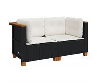 vidaxl sofas de esquina jardin con cojines 2 uds ratan sintetico negro