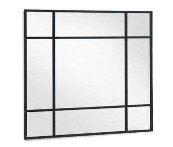 Espejo cuadrado 100x100 estructura metal negra