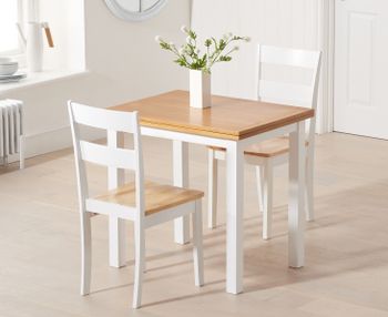 Hastings Extending White And Oak Painted Table With Chiltern Chairs - Oak and White, 2 Chairs