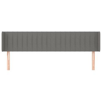 Cabecero Cama Mueble De Dormitorio De Tela Oscuro 163 X 16 X 78/88 Cm Gris M02_0007605