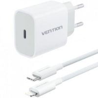 cargador de pared vention 20w usb-c con cable lightning 1m g17w0-eu blanco