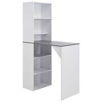 mesa alta de bar con armario blanca 115x59x200 cm vidaxl