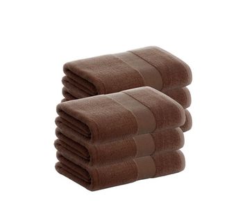 Pack 6 toallas chocolate lavabo de algodón donegal 50x100 cm algodón 100% de 500gr/m2 de calidad con secado extra-rápido y de tendencia para primavera-verano