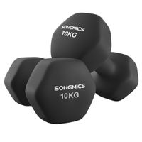 songmics juego de 2 mancuernas mancuernas hexagonales con superficie de vinilo para fitness ejercicio entrenamiento para gimnasia en casa
