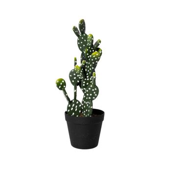 Planta artificial decorativa cactus opuntia de  53 cm en maceta