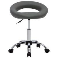 silla de trabajo con ruedas cuero sintetico gris