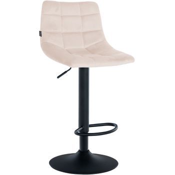 Taburete De Bar Jerry En Terciopelo Beige 46.5x43x87 Cm Clp