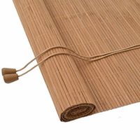 estor enrollable con cortinas manual marron 140 x 220 cm bambu