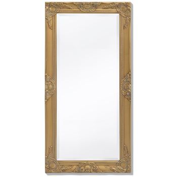 Espejo De Pared，espejo De Baño Estilo Barroco Dorado 100x50 Cm Cfw999662