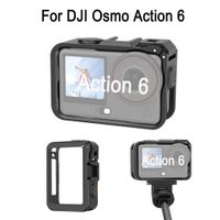 puluz marco de expansion de plastico para dji osmo action 6 jaula para camara action6 soporte adaptador vertical-horizontal con zapata fria