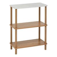 come estante de 3 niveles efecto madera y marmol