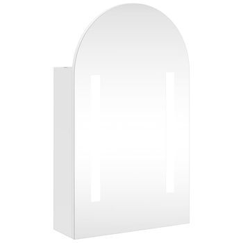 Mueble De Baño Con Espejo Arqueado Y Luz Led Blanco 42x13x70 Cm Vidaxl