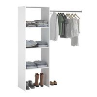 vestidor abierto modular custom melamina  modulo b color blanco doble montaje 160x180cm dormitorio