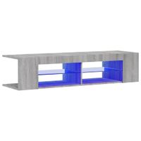 mueble tv con luces led madera gris sonoma 135x39x30 cm