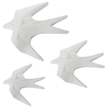 Set 3 Figuras Golondrinas Blanco Mate