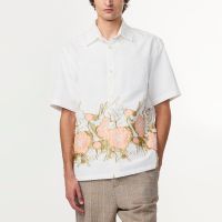 nn07 freddy floral-jacquard fil-coupe poplin shirt - m