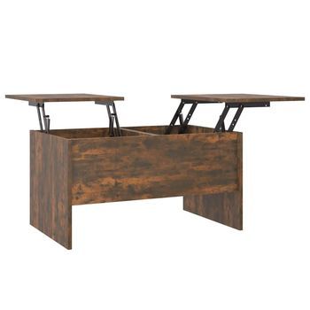 Mesa De Centro Madera De Ingeniería Roble Ahumado 80x50x42,5 Cm Vidaxl