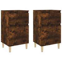 mesitas de noche 2 uds color roble ahumado 40x35x70 cm vidaxl