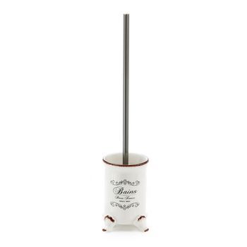 Portacepillos Shabby Chic De Apoyo En Cerámica Blanca | Amelia