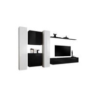conjunto de muebles para salon switch vi diseno en colores negro y blanco brillante