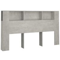 cabecero con almacenaje cama accesorio mesita de noche estante 180 x 185 x 1045 cm mdf gris tdl0200034