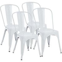 set de 4 sillas apilables benedikt metal blanco 48x44x89 cm clp
