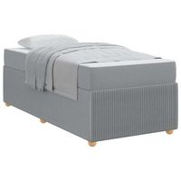 estructura de cama con colchon gris claro 90 x 200 cm tela