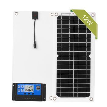 Kit Solar 120w 12v Con Controlador Pwm 10a Y Doble Salida