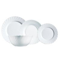 vajilla vidrio opal blanca 19 piezas