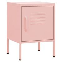 pack 2 uds mesitas de noche  mesa auxiliar  mesilla rosa acero 35x35x51 cm
