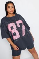 yours camiseta de algodon 87 adornada con brillo mujer curvy y tallas grandes yours