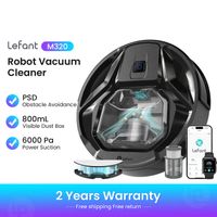 lefant m320 robot aspirador 6000 pa de succion robot de limpieza inteligente con evitacion de obstaculos psd ideal para pelo de mascotas cabello y suelos duros control mediante aplicacionalexa