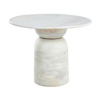 mesa redonda moderna para comedor pedestal o 110 cm de madera de mango blanco murtle