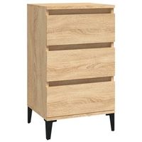mesilla de noche  mesita de noche madera contrachapada roble sonoma 40x35x70 cm