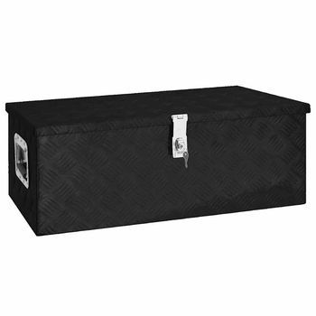 Caja De Almacenaje De Aluminio Negro 80x39x30 Cm Vidaxl